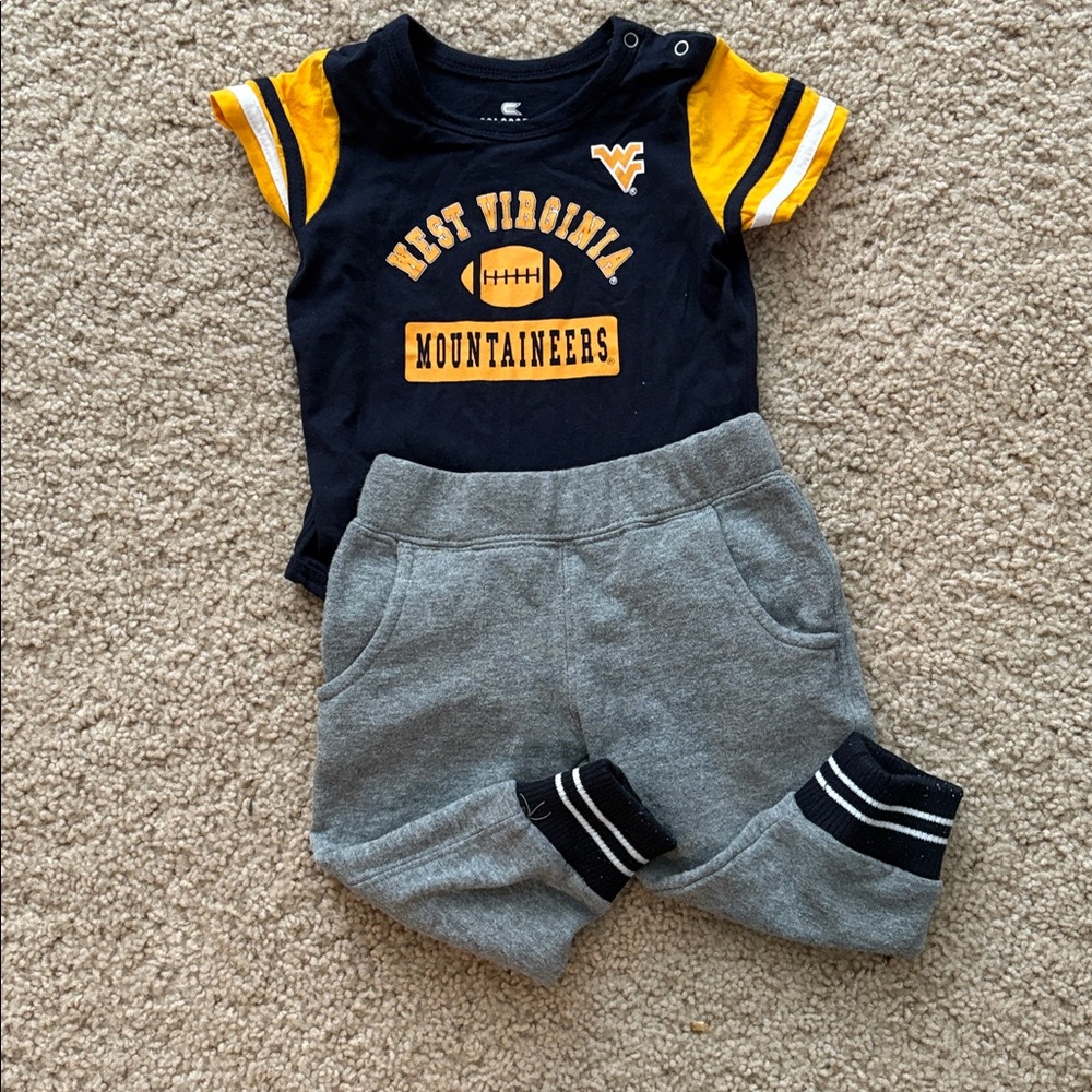 WVU Navy and Yellow Infant Set
